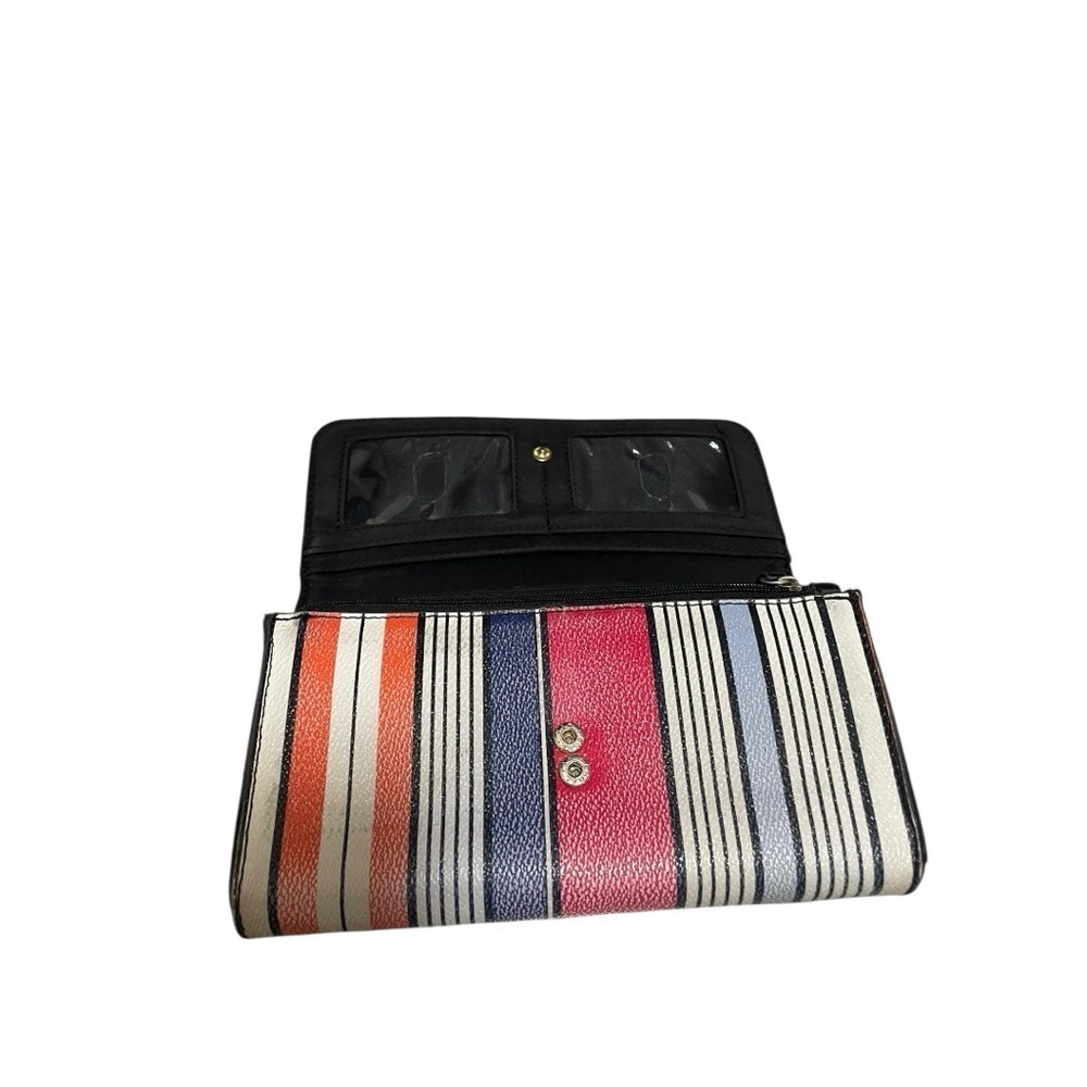 Liz Claiborne Black and Pink Geometric Wallet - Picture 4 of 7
